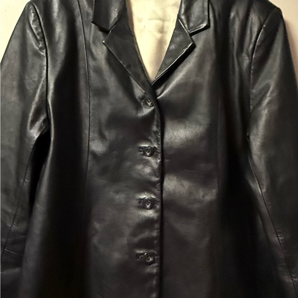 Genuine Leather Jacket ~ Women’s ~ Medium ~ Black ~ Blazer  ~ Vintage